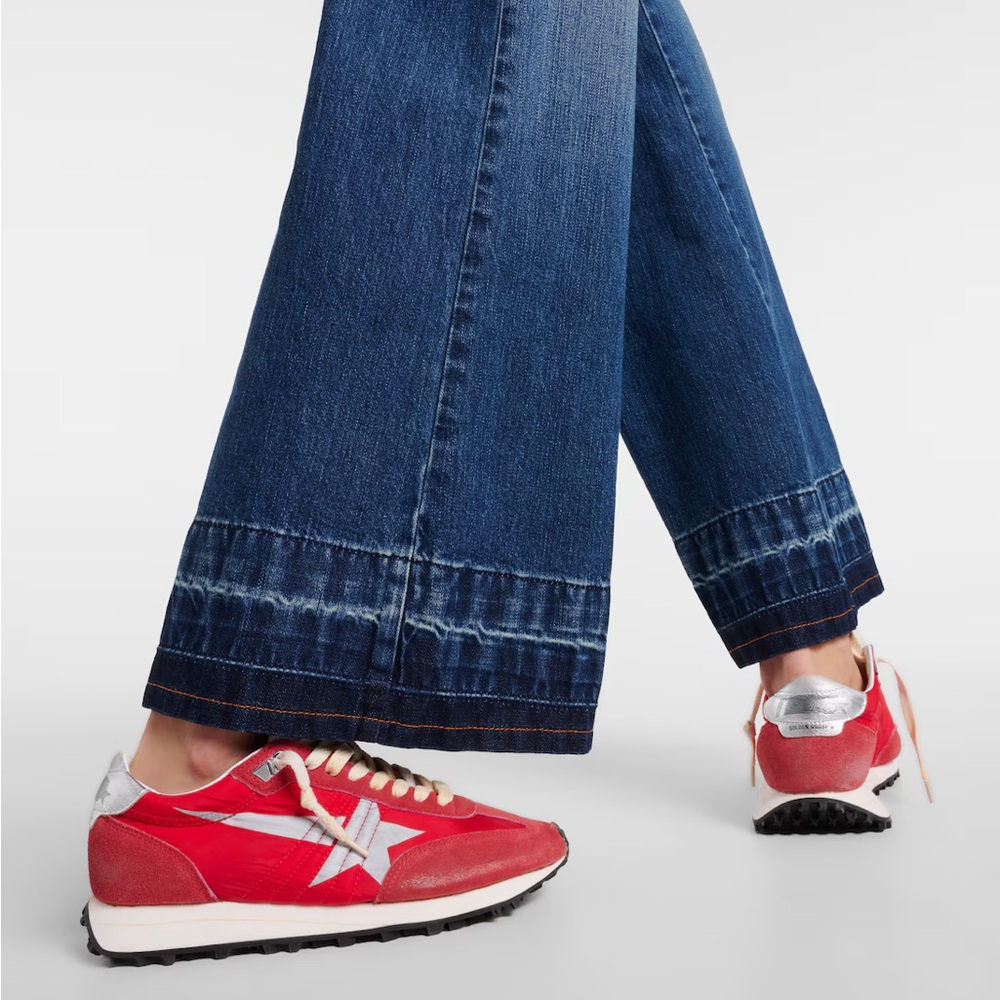 Golden Goose Marathon Sneaker in Red Nylon-Suede/Silver sz 37 New in Box